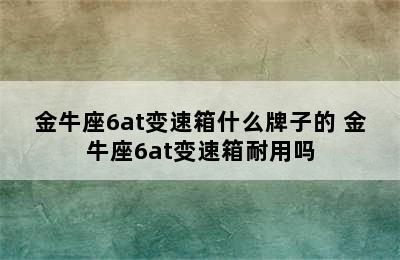 金牛座6at变速箱什么牌子的 金牛座6at变速箱耐用吗